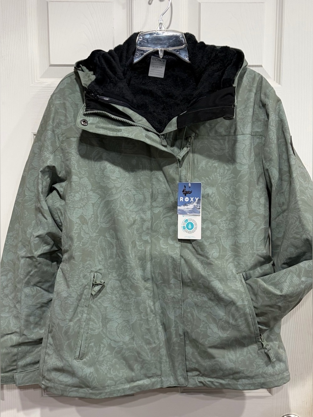 Roxy Women's Medium Jetty Print 3-in-1 Snowboard Jacket Waterproof Green NWT